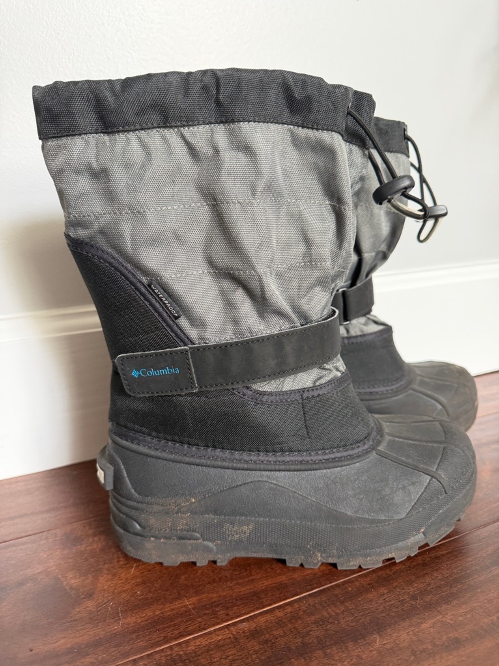 Columbia Kids Black and Gray Waterproof Snow Boots